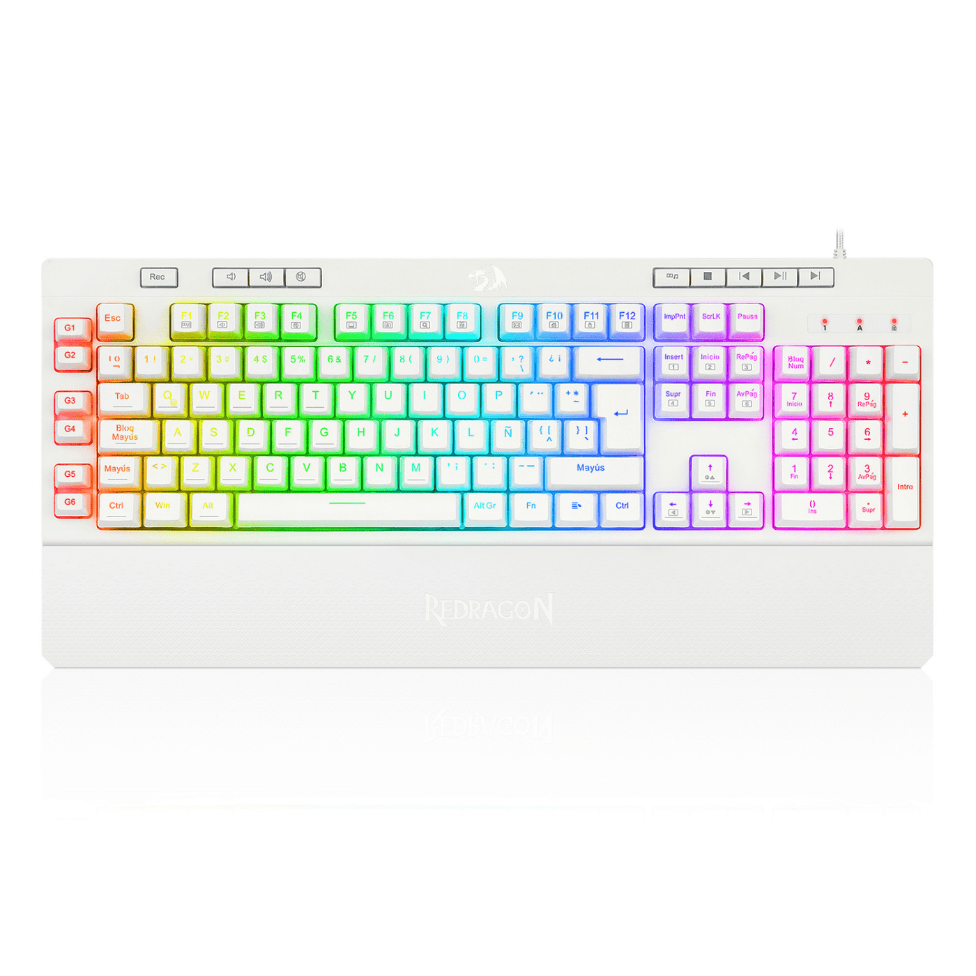 Teclado Gamer Redragon Shiva K512 RGB Español Blanco