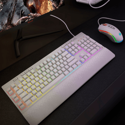 Teclado Gamer Redragon Shiva K512 RGB Español Blanco - Bestmart