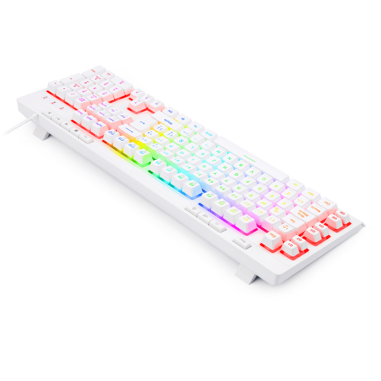 Teclado Gamer Redragon Shiva K512 RGB Español Blanco - Bestmart