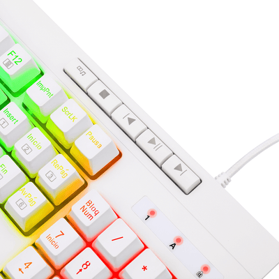Teclado Gamer Redragon Shiva K512 RGB Español Blanco - Bestmart