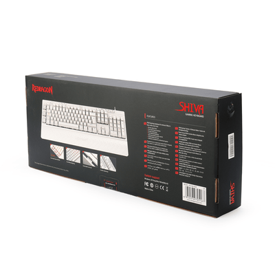 Teclado Gamer Redragon Shiva K512 RGB Español Blanco - Bestmart