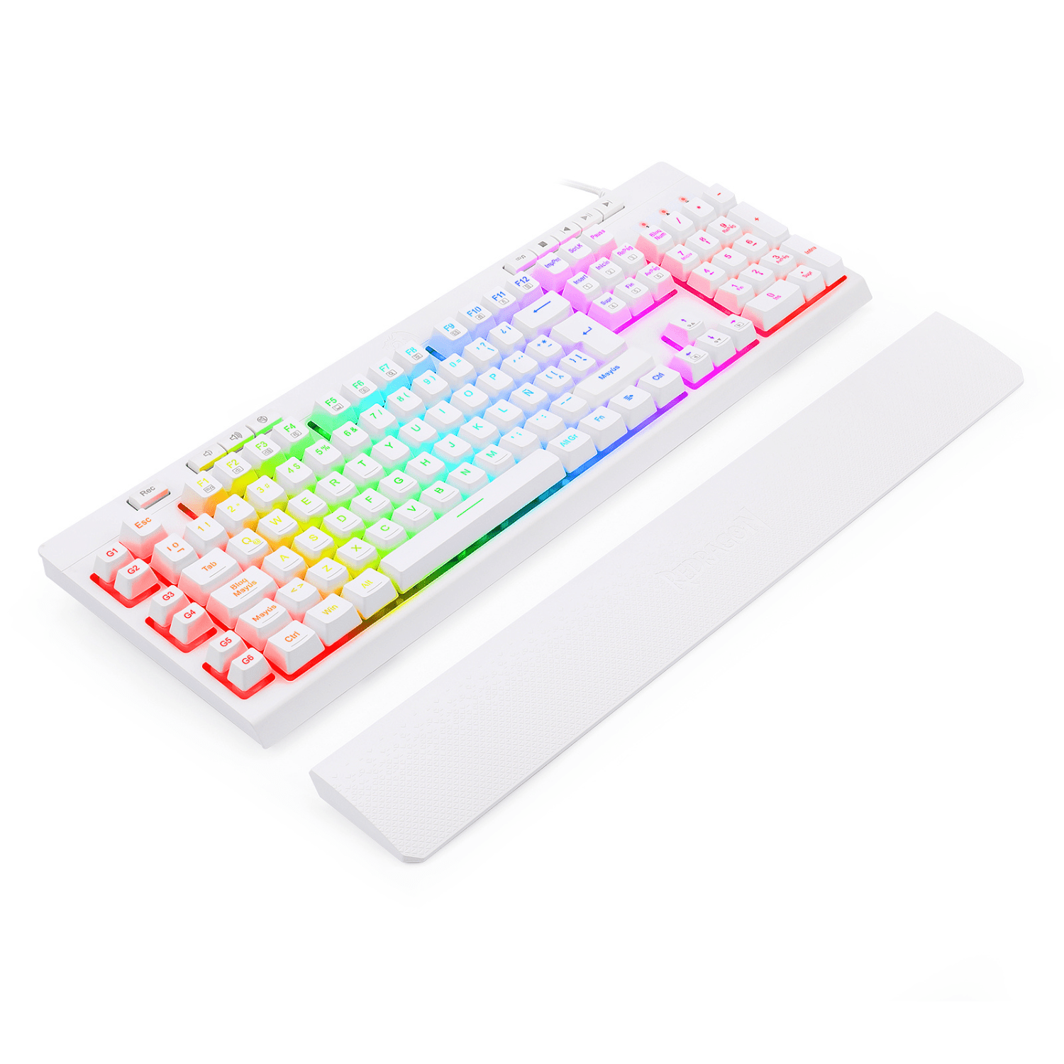 Teclado Gamer Redragon Shiva K512 RGB Español Blanco - Bestmart