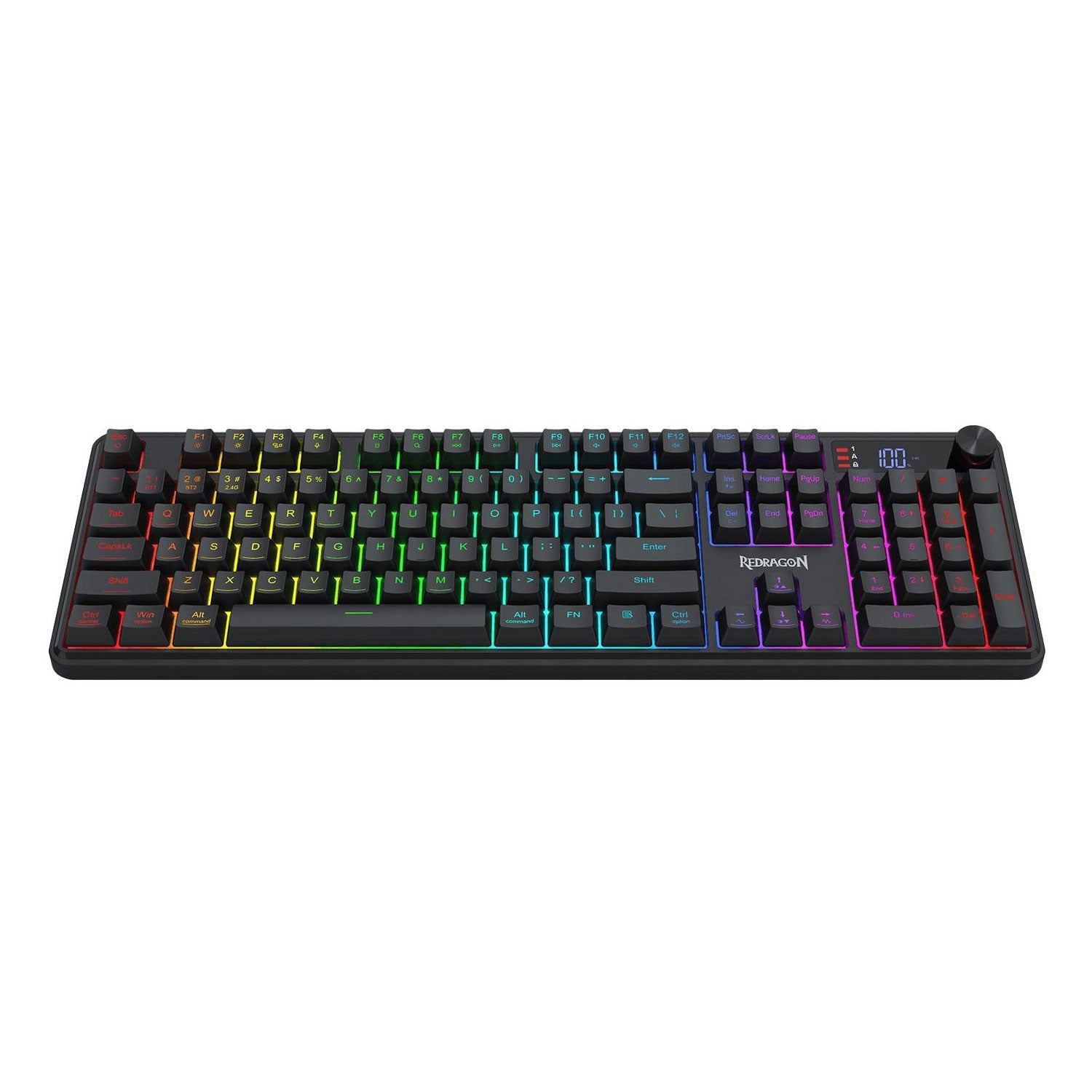 Teclado Gamer Redragon Volcano Pro K526-PRO Full Size RGB Inalámbrico Tri-Mode Negro - Bestmart