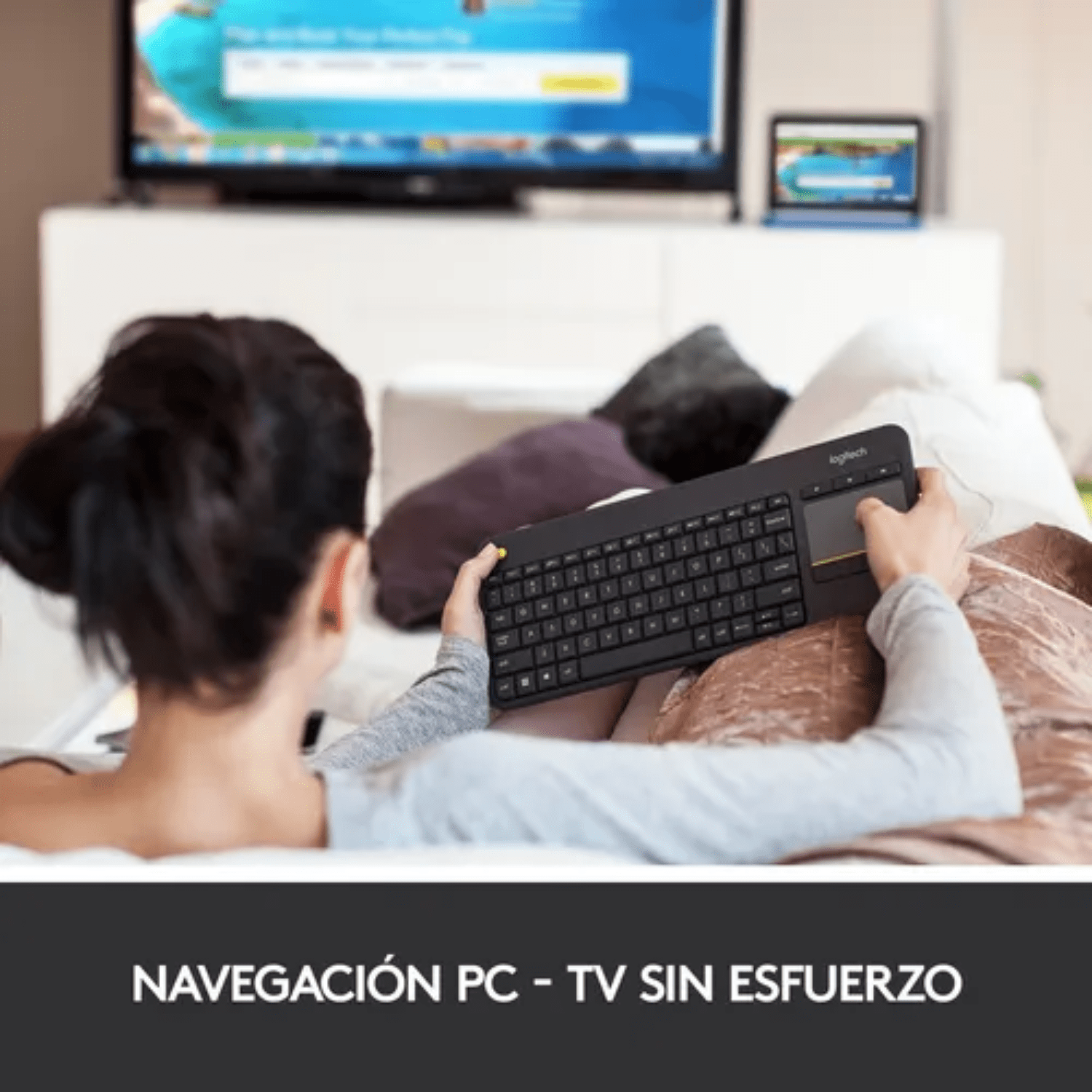 Teclado Inalambrico Logitech K400 Plus con touchpad negro - Bestmart