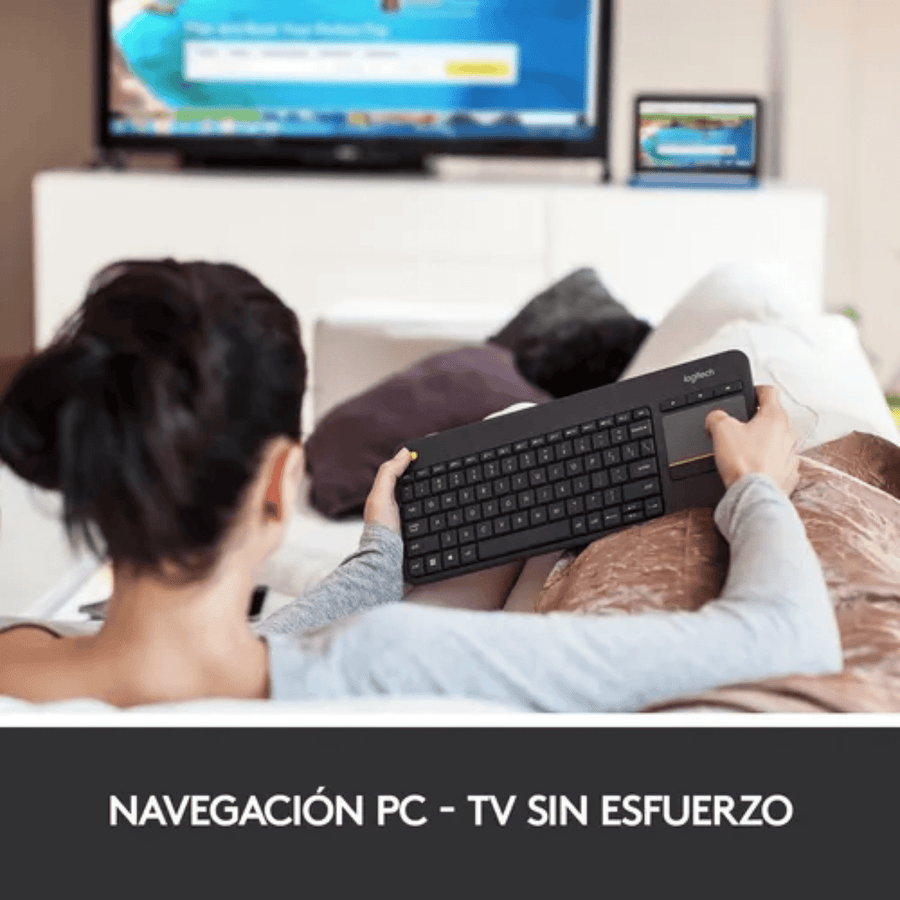 Teclado Inalambrico Logitech K400 Plus con touchpad negro