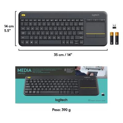 Teclado Inalambrico Logitech K400 Plus con touchpad negro - Bestmart