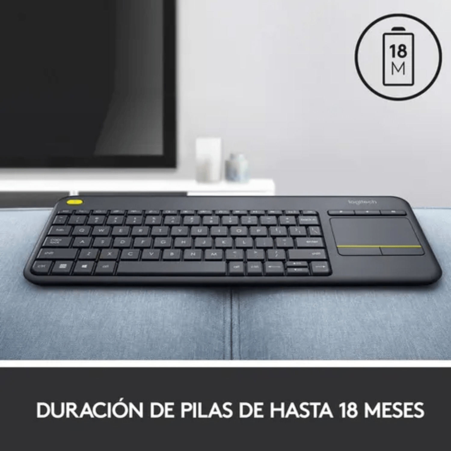 Teclado Inalambrico Logitech K400 Plus con touchpad negro - Bestmart
