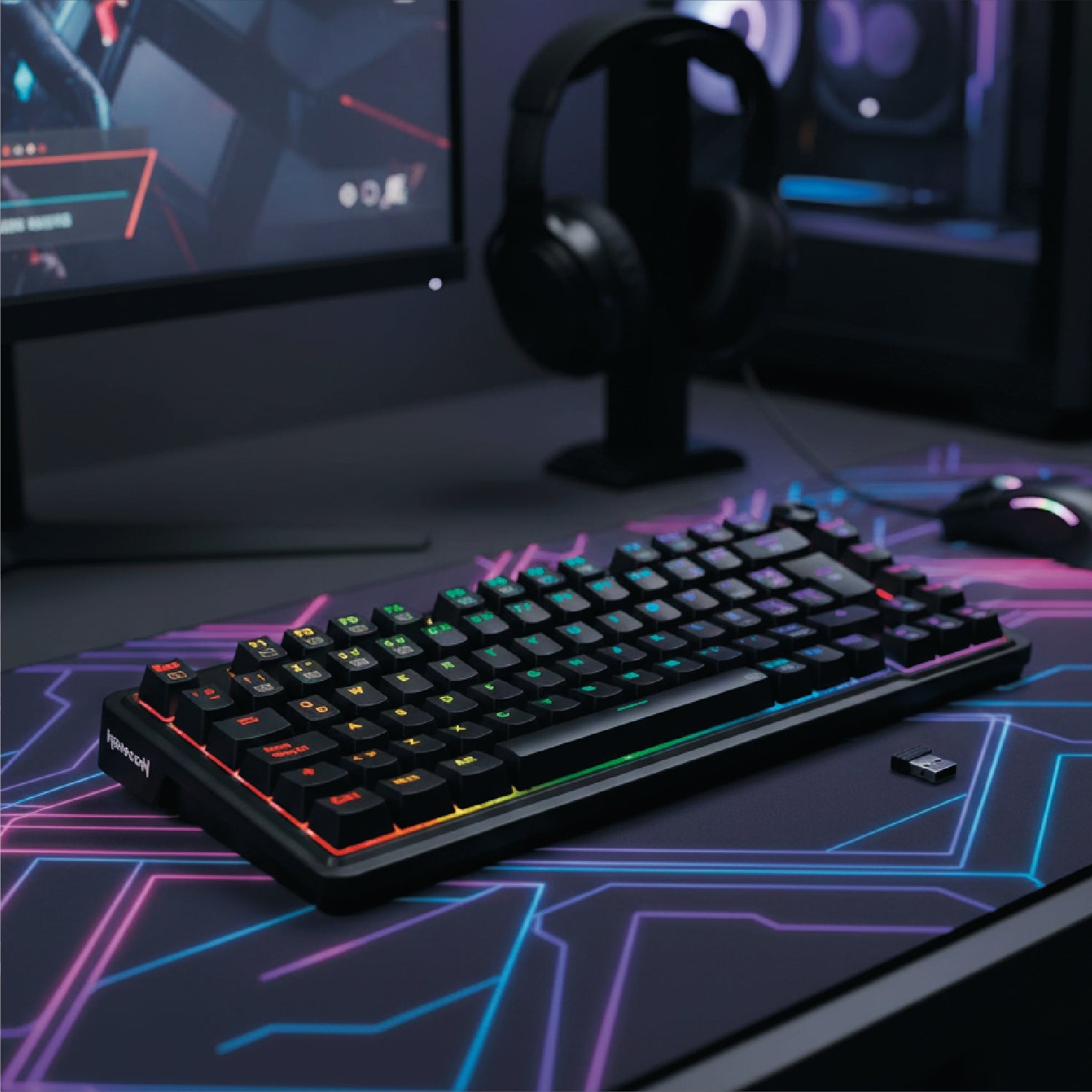 Teclado Mecánico Gamer Redragon Ucal Pro K673 Chroma RGB Switch Red - Compacto 75% - Negro - Español - Bestmart