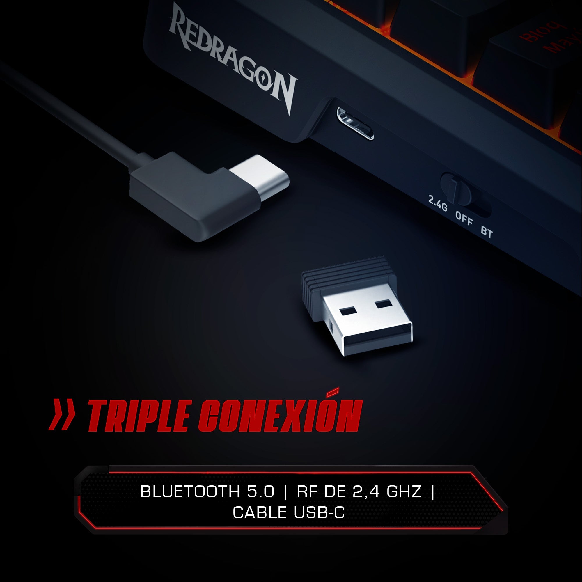 Teclado Mecánico Redragon Ucal LCD Pro K724RGB-PRO SP Español RGB - Bestmart