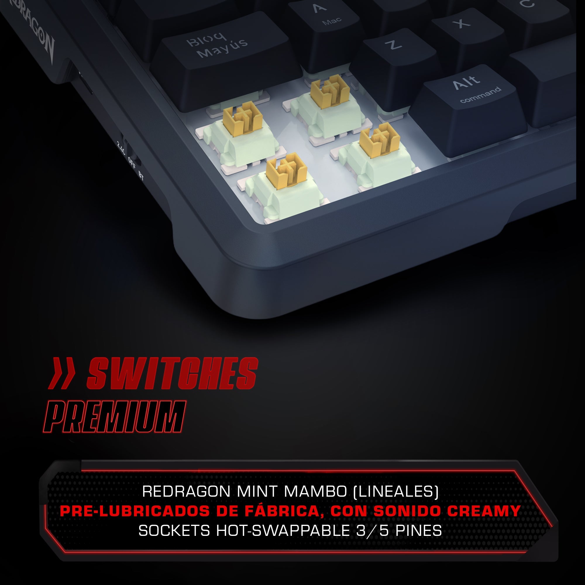 Teclado Mecánico Redragon Ucal LCD Pro K724RGB-PRO SP Español RGB - Bestmart