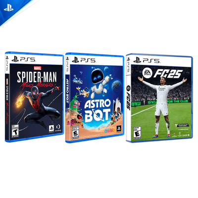 Tripack Exclusivo PS5: Spiderman Miles Morales + Astro Bot + FC25 - Bestmart