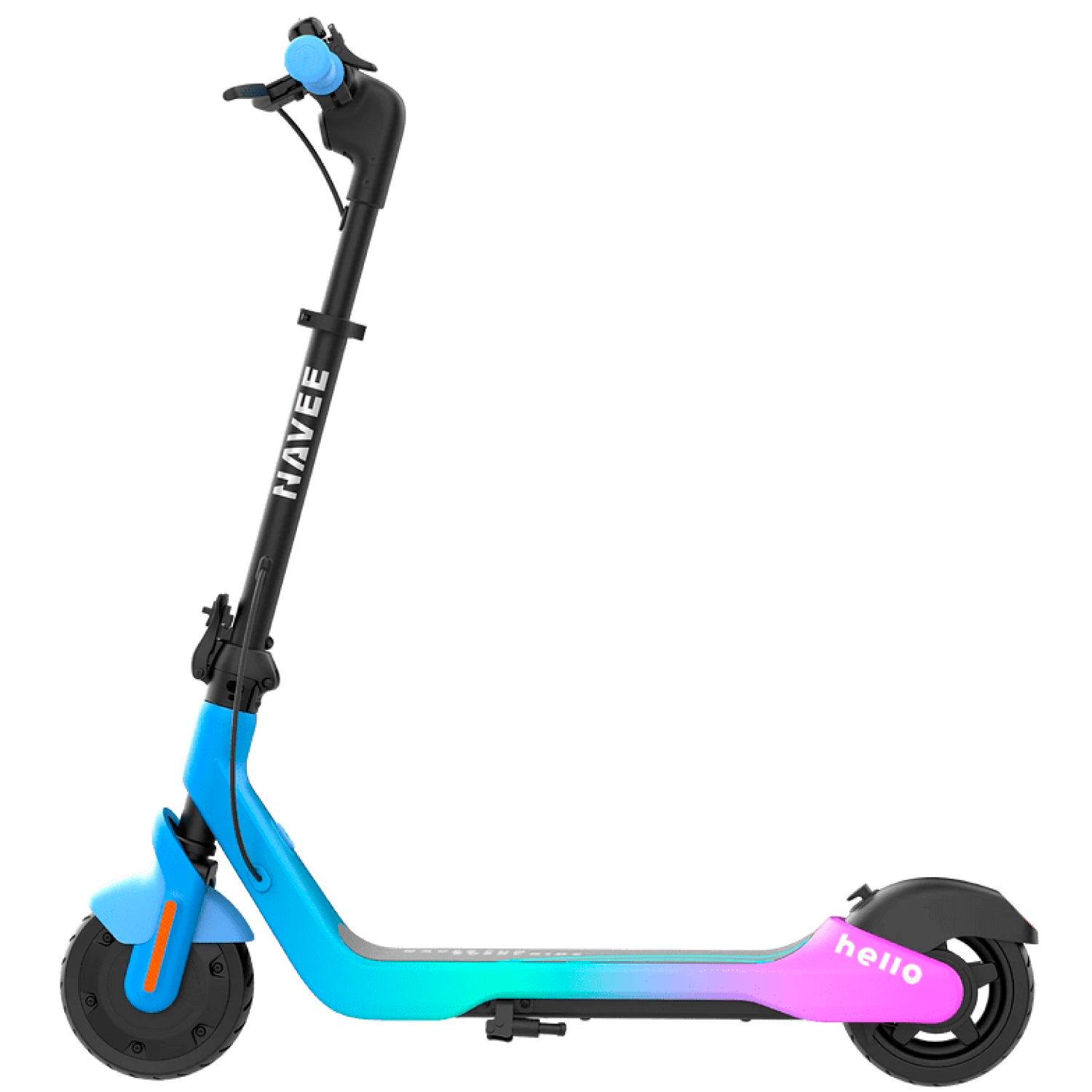 Navee Scooter Eléctrico Infantil K100 Max Plegable Autonomía 24km Máx 16km/h 260W Luces RGB Parlante Bluetooth Control Parental 6-14 Años Azul