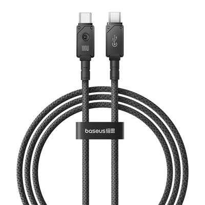 Cable de carga rápida Baseus Unbreakable Tipo C a Tipo C de 1 metro - 100W - Negro