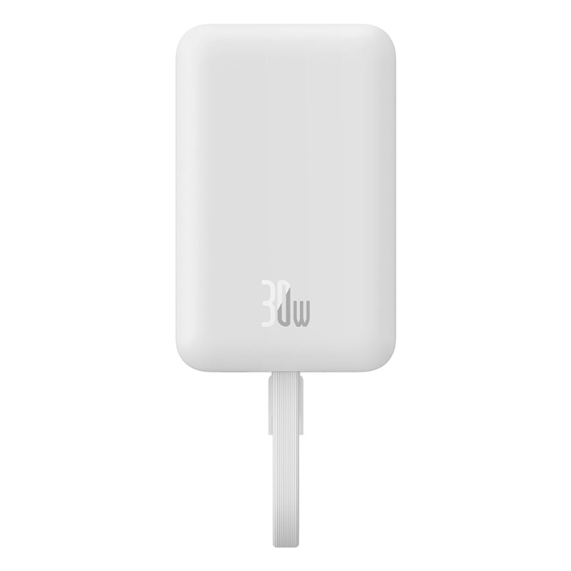 Powerbank Baseus Magnético Mini Carga Rápida Inalámbrica 30W 10000mAh - Edición Tipo C - Blanco