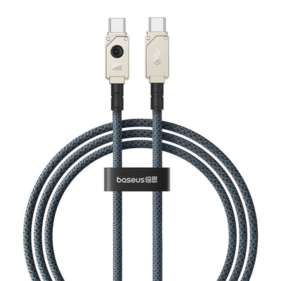 Cable de carga rápida Baseus Unbreakable Tipo C a Tipo C de 1 metro - 100W - Blanco