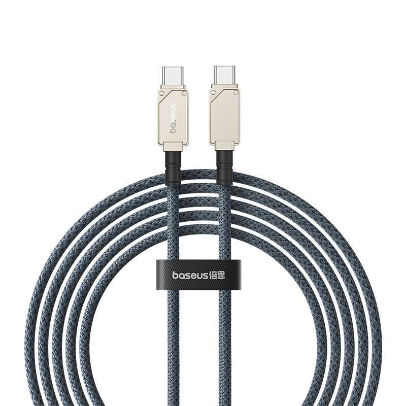 Cable de carga rápida Baseus Unbreakable Tipo C a Tipo C de 2 metros - 100W - Blanco