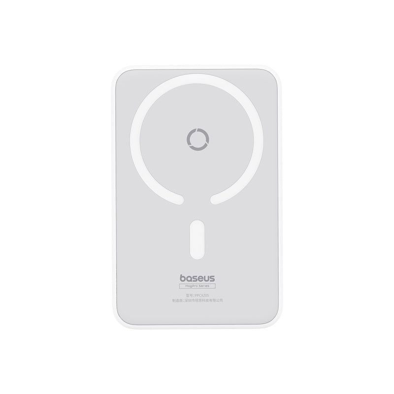 Powerbank Baseus MagPro 5000mAh Carga Rápida Inalámbrica PD 20W Con Soporte Magnético - Blanco