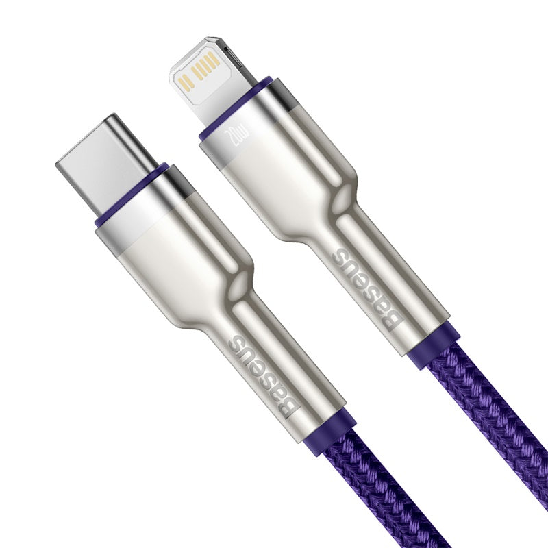 Baseus Baseus cable de datos metálico de la serie Cafule Tipo-C a iP PD 20W 1m - Púrpura - Bestmart