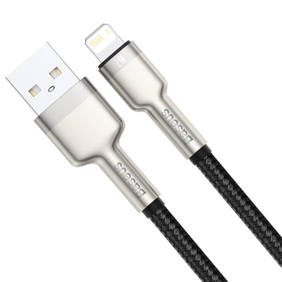 Baseus Baseus cable de datos metálico de la Serie Cafule USB a IP 2.4A 0.25m - negro - Bestmart