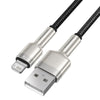 Baseus Baseus cable de datos metálico de la Serie Cafule USB a IP 2.4A 0.25m - negro - Bestmart