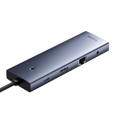 Adaptador HUB 10 en 1 USB-C a HDMI + USB 3.0 x 3 + VGA + Ethernet RJ45 + PD + SD + 3.5mm - Baseus UltraJoy Series - Gris