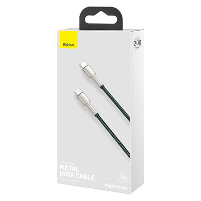 Baseus Baseus cable de datos metálico de la Serie Cafule de Tipo-C a Tipo-C 100W 2m - Verde - Bestmart