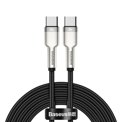 Baseus Baseus cable de datos metálico de la Serie Cafule de Tipo-C a Tipo-C 100W 2m - Negro - Bestmart