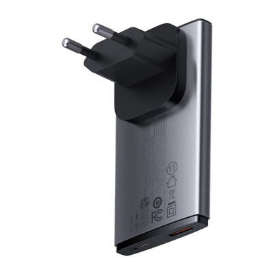 Cargador Rápido Baseus Ultra Delgado GaN5 65W - Tipo C + USB-A - Especial Viajeros