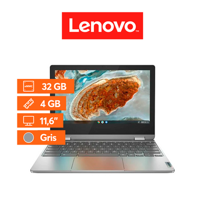 LENOVO Chromebook - Lenovo - 11,6" - 32GB EMMC - 4GB - Mediatek - 2 en 1 -Gris - Bestmart