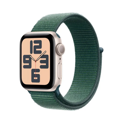 Apple Watch SE 2.ª Gen 2022 (GPS) Color Starlight aluminio 40mm con lazo deportivo LakeGreen