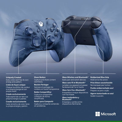 MICROSOFT Control Inalámbrico Xbox S/X PowerA Con Cable - Edición especial Stormcloud Vapor - Bestmart
