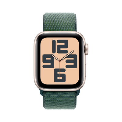 Apple Watch SE 2.ª Gen 2022 (GPS) Color Starlight aluminio 40mm con lazo deportivo LakeGreen