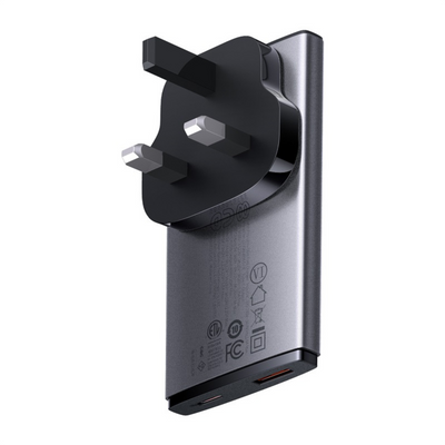 Cargador Rápido Baseus Ultra Delgado GaN5 65W - Tipo C + USB-A - Especial Viajeros