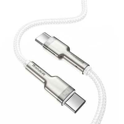 Baseus Baseus cable de datos metálico de la Serie Cafule de Tipo-C a Tipo-C 100W 2m - Blanco - Bestmart