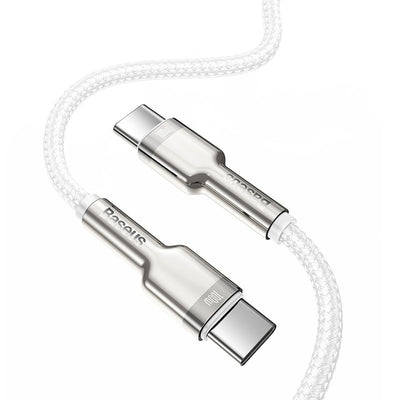 Baseus Baseus cable de datos metálico de la Serie Cafule de Tipo-C a Tipo-C 100W 1m - Blanco - Bestmart