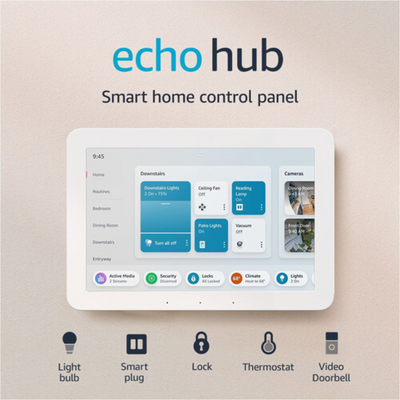 Amazon Echo Hub 8" Panel de Control para Casa Inteligente con Alexa - Blanco