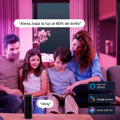 Pack Alexa Echo Dot 5 (2022) Negro + Ampolleta  Inteligente Govee RGBWW