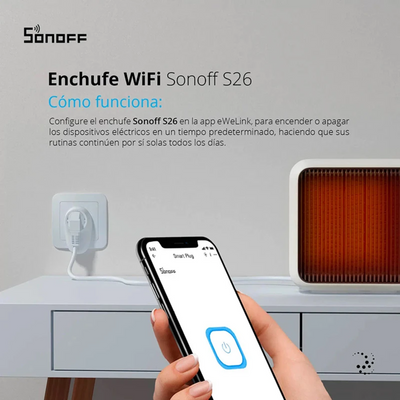 Enchufe inteligente Sonoff WiFi S26 - Compatible con Alexa y Google