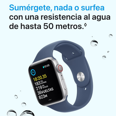 Apple Watch SE 2.ª Gen 2024 (GPS) Caja Silver aluminio 40mm con correa sport Azul - S/M