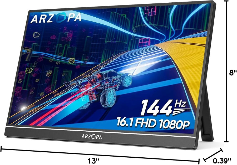 ARZOPA Monitor Portátil 16.1” 144Hz 1080P FHD - Negro