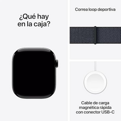 Apple Watch Series 10 (GPS) 42mm Aluminum Case with Ink Sport Loop - Jet Black - (2024)