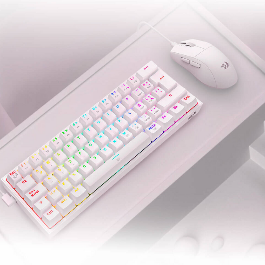 REDRAGON Pack Teclado K617 RGB y Mouse King M724 Redragon S143 Blanco - Bestmart