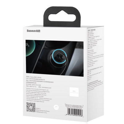 Baseus Cargador Rápido para Auto Baseus Dual USB + USB-C - Incluye Cable Tipo C 1M - 40W - Gris - Bestmart