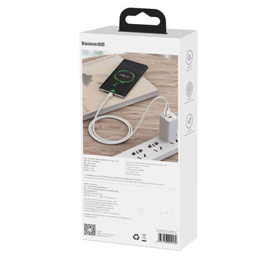 Baseus Baseus cable de datos metálico de la Serie Cafule de USB a Tipo-C 66W 2m - Blanco - Bestmart