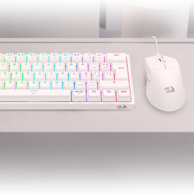 REDRAGON Pack Teclado K617 RGB y Mouse King M724 Redragon S143 Blanco - Bestmart