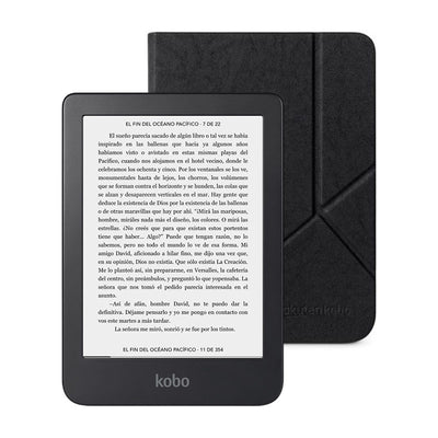 Pack Kobo Clara 2E eReader HD - Azul + Funda Premium SleepCover - Negro