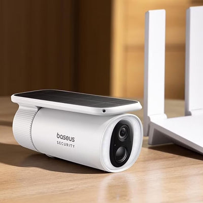 Baseus Cámara de seguridad exterior con panel solar Baseus S1 2K Blanca - Bestmart