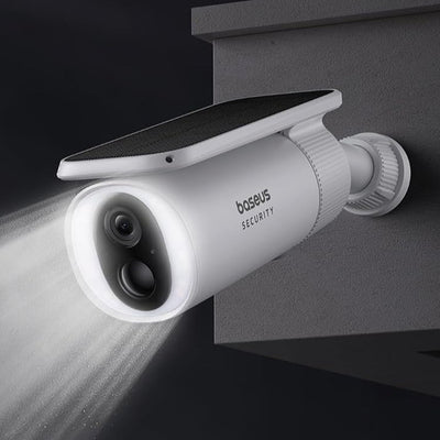 Baseus Cámara de seguridad exterior con panel solar Baseus S1 2K Blanca - Bestmart