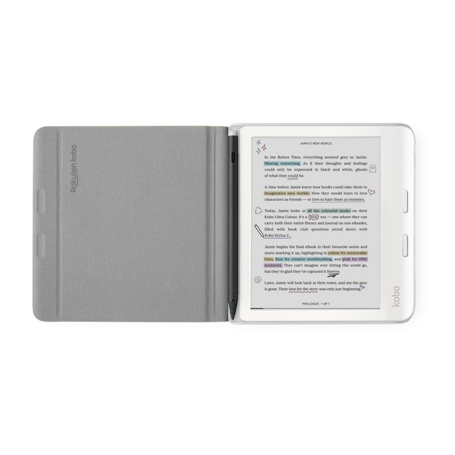 RAKUTEN KOBO Lector e reader Kobo Libra Colour Negro con Funda Notebook SleepCover Beige - Bestmart