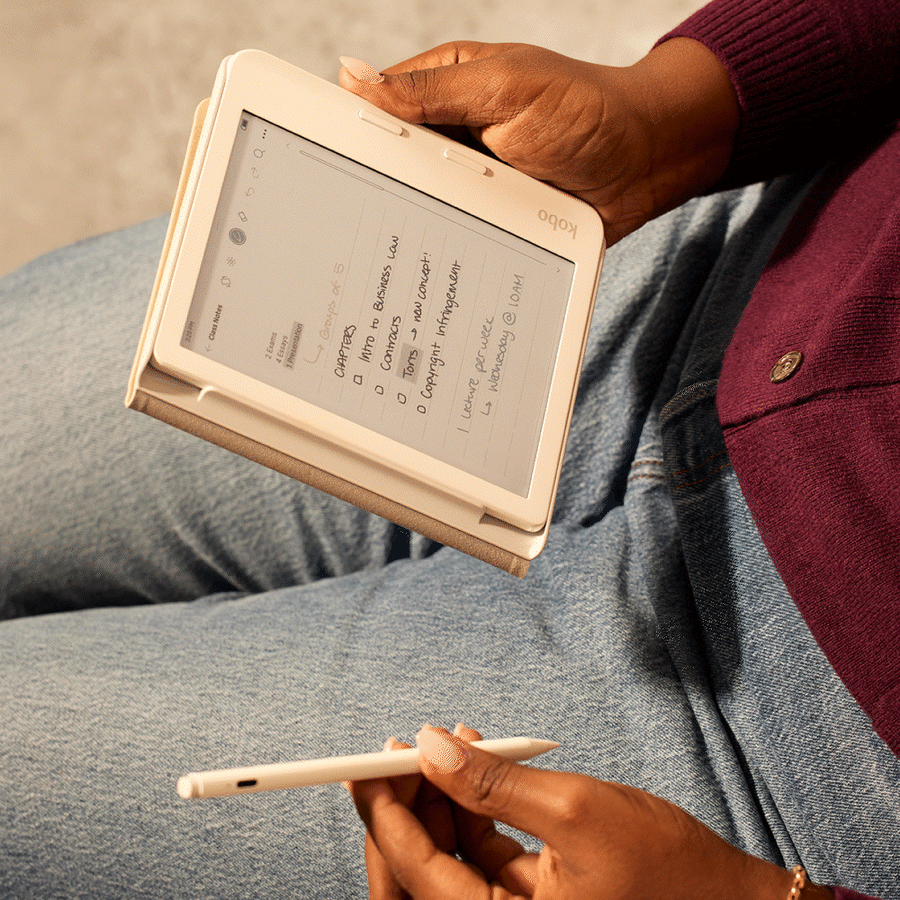 Lector E Reader Kobo Libra Colour Blanco con Lápiz Stylus 2 Blanco - Bestmart
